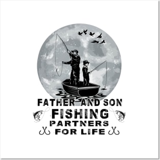 Father And Son Fishing Partners For Life Posters and Art